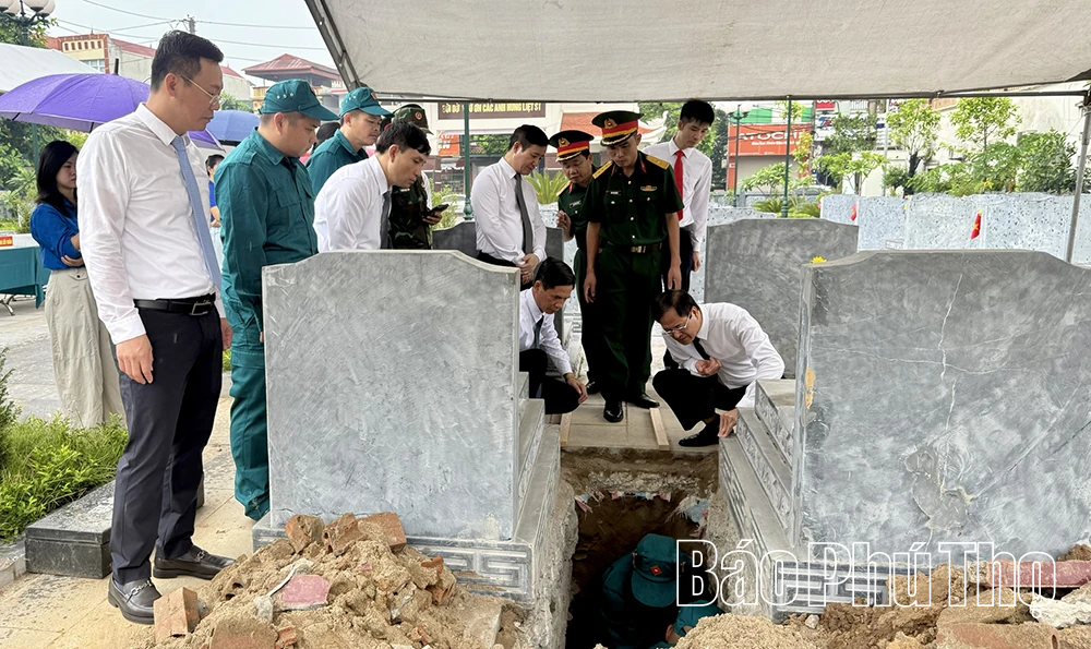 Hoàn thành lấy mẫu ADN 15 phần mộ liệt sĩ chưa xác định danh tính tại xã Yên Lạc