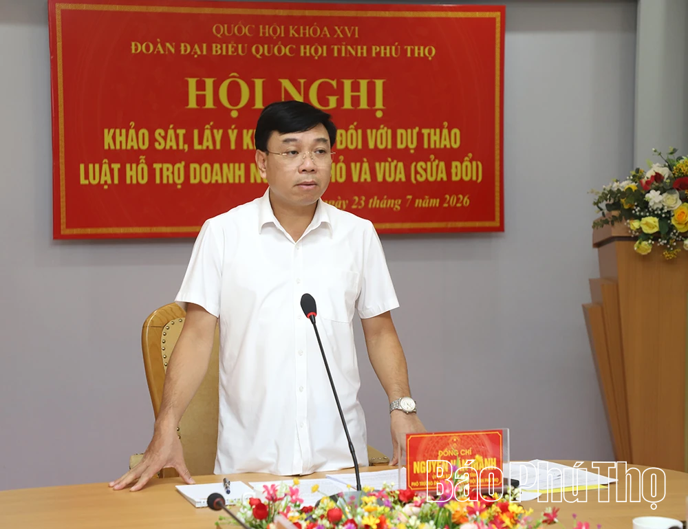 Đoàn đại biểu Quốc hội tỉnh lấy ý kiến góp ý dự thảo Luật Hỗ trợ doanh nghiệp nhỏ và vừa (sửa đổi)