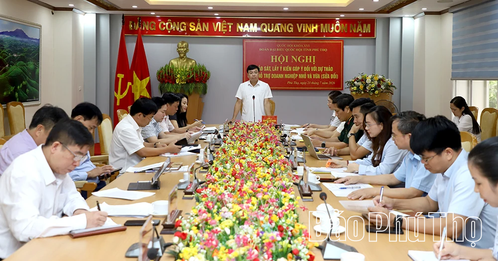Đoàn đại biểu Quốc hội tỉnh lấy ý kiến góp ý dự thảo Luật Hỗ trợ doanh nghiệp nhỏ và vừa (sửa đổi)