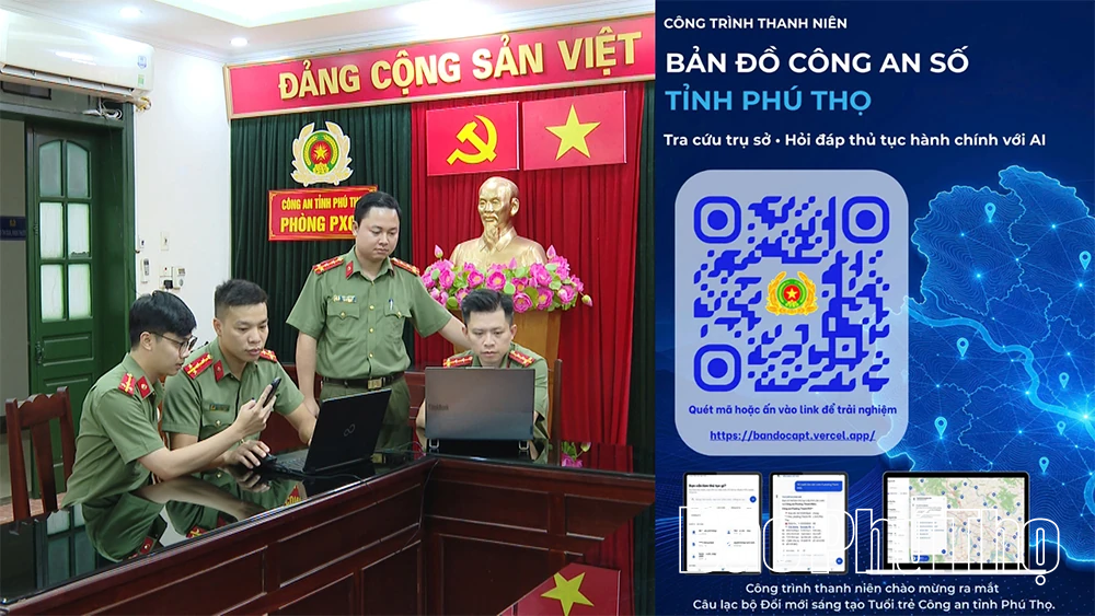 Vận hành ứng dụng&nbsp;“Bản đồ Công an số tỉnh Phú Thọ”