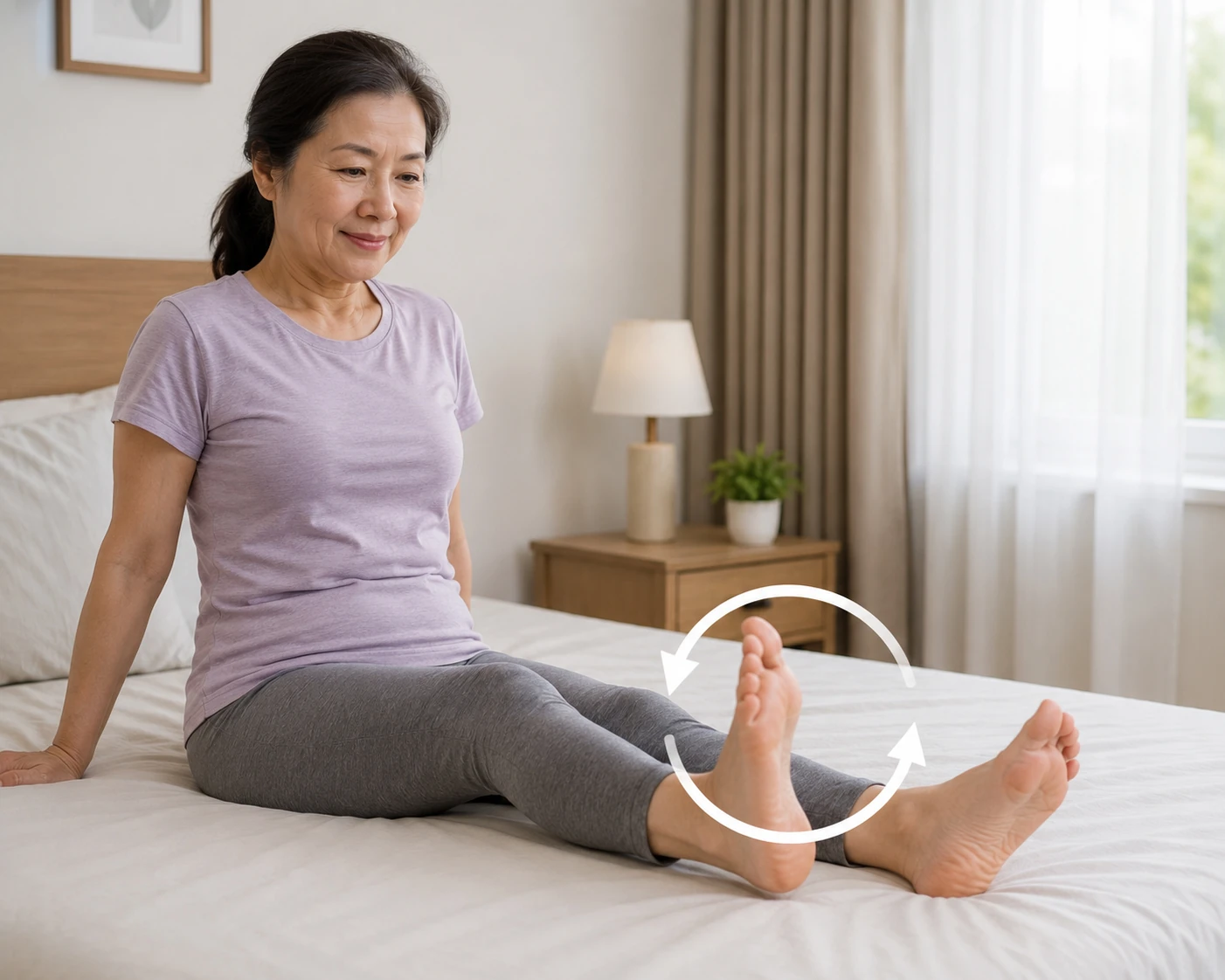 5 bài tập trên giường giúp giảm cứng khớp buổi sáng