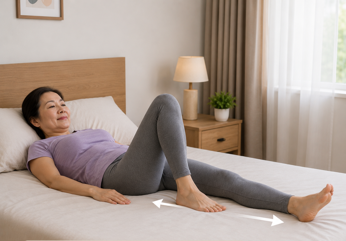 5 bài tập trên giường giúp giảm cứng khớp buổi sáng