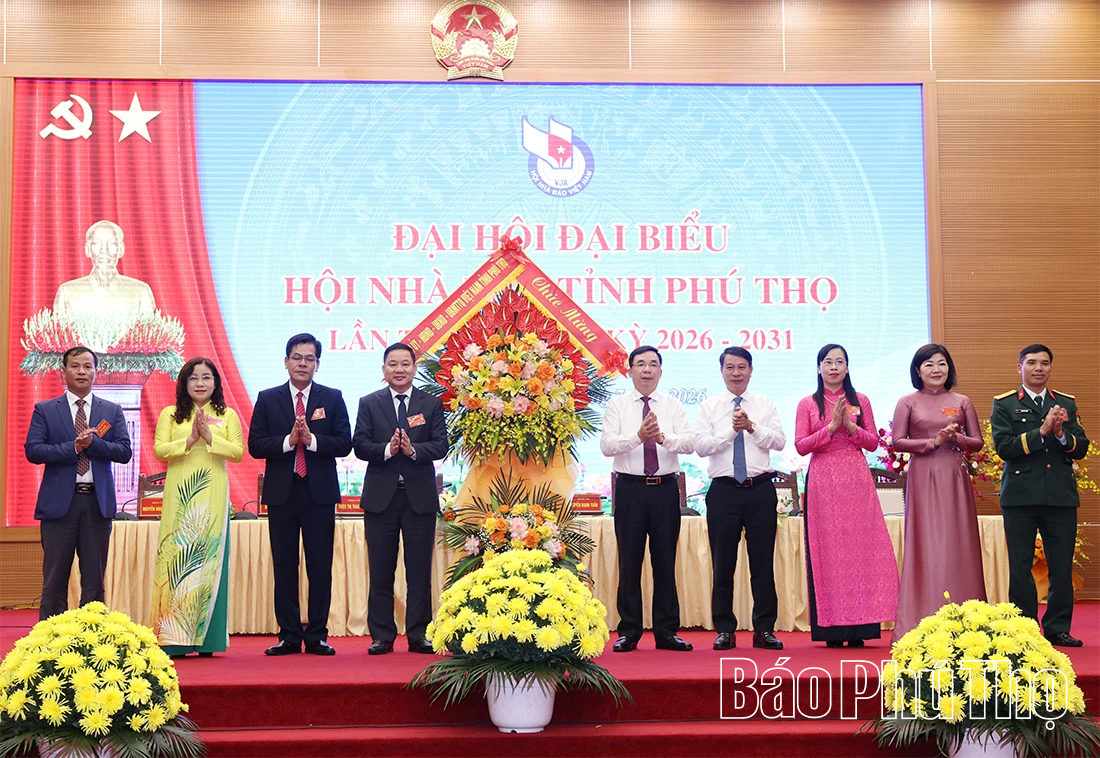 Đại hội đại biểu Hội Nhà báo tỉnh Phú Thọ lần thứ I, nhiệm kỳ 2026-2031 thành công tốt đẹp