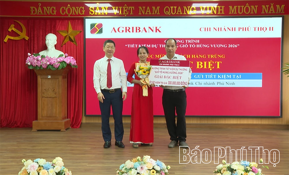Lễ trao giải chương trình Tiết kiệm dự thưởng Giỗ Tổ Hùng Vương 2026