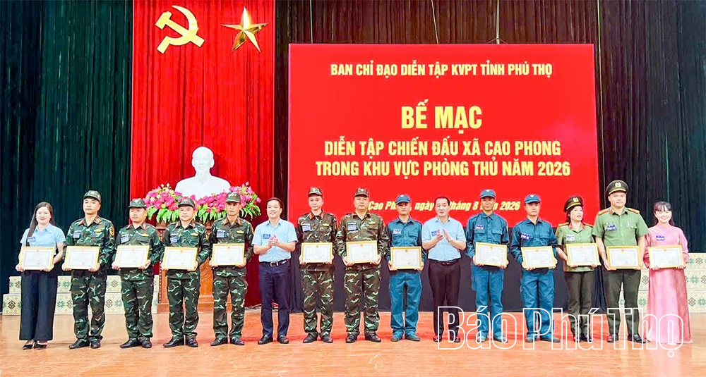 Xã Cao Phong tổ chức Diễn tập chiến đấu phòng thủ năm 2026