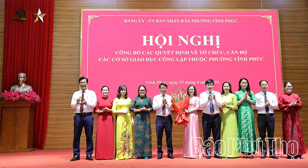 Phường Vĩnh Phúc công bố quyết định thành lập, đổi tên cơ sở giáo dục