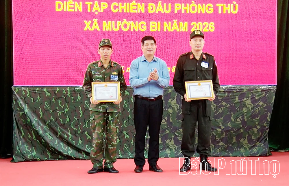 Xã Mường Bi hoàn thành diễn tập chiến đấu phòng thủ năm 2026