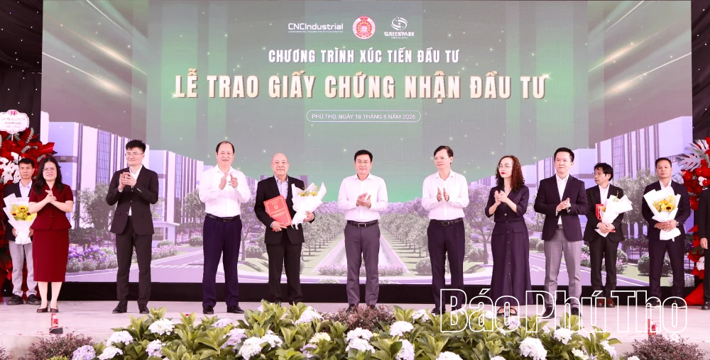 8 tháng, thu hút FDI vào các khu công nghiệp tại Phú Thọ tăng 3,6 lần