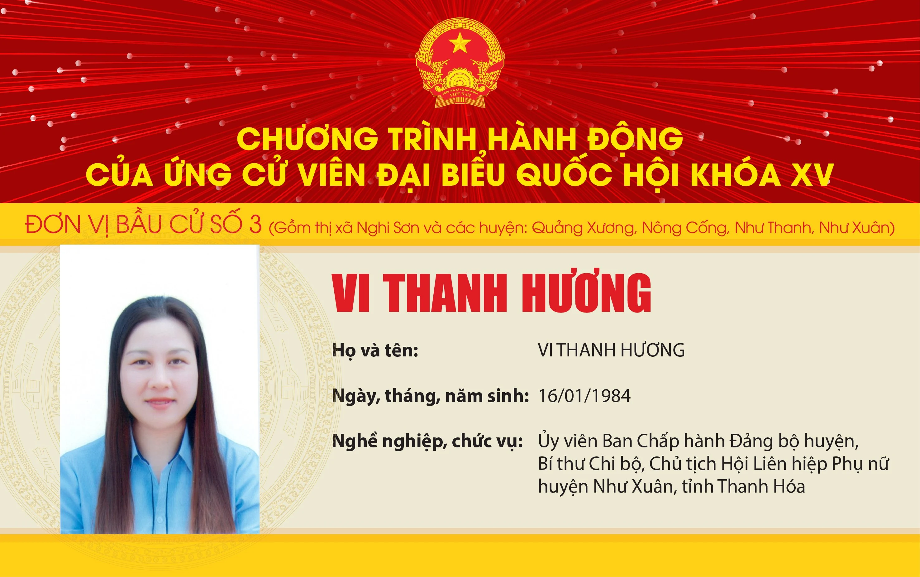 Chương trình hành động của các ứng cử viên Đại biểu Quốc hội khóa XV tại 5 đơn vị bầu cử của tỉnh Thanh Hóa