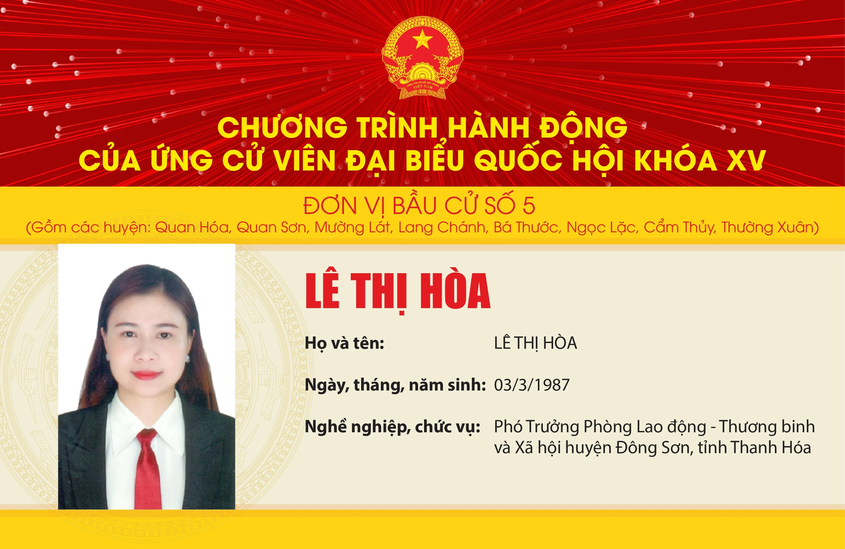 Chương trình hành động của các ứng cử viên Đại biểu Quốc hội khóa XV tại 5 đơn vị bầu cử của tỉnh Thanh Hóa