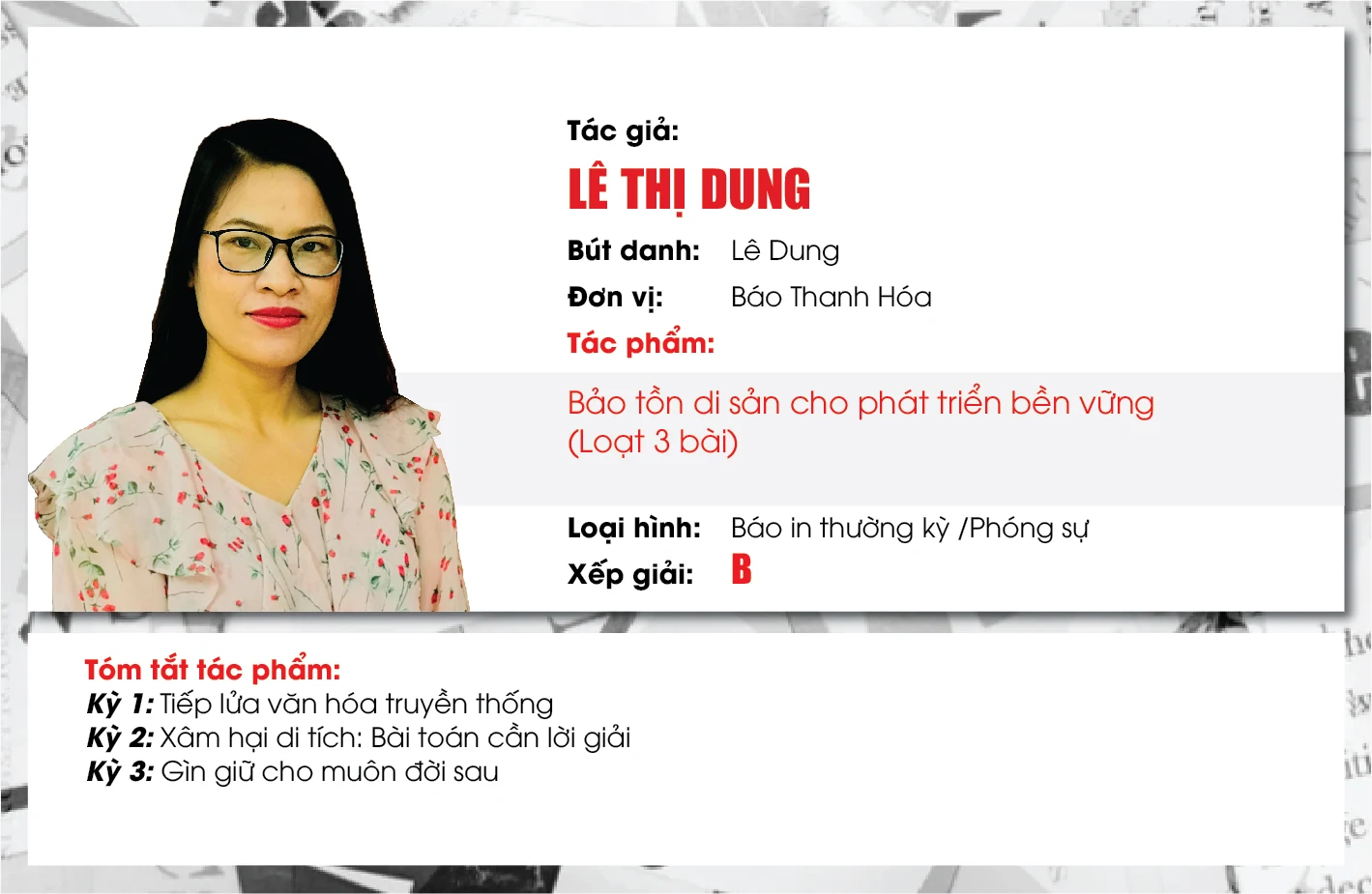 Tác giả, nhóm tác giả có tác phẩm đạt giải báo chí Trần Mai Ninh năm 2020