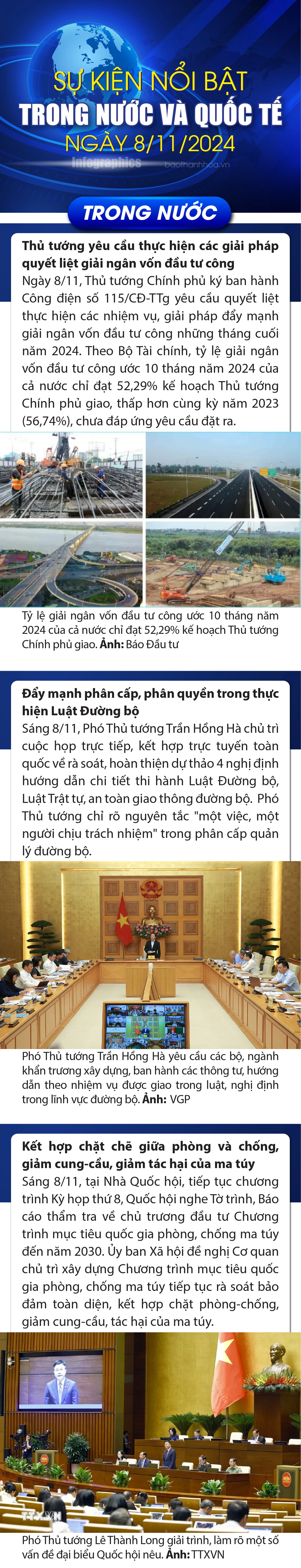 Sự kiện nổi bật trong nước, quốc tế ngày 8/11