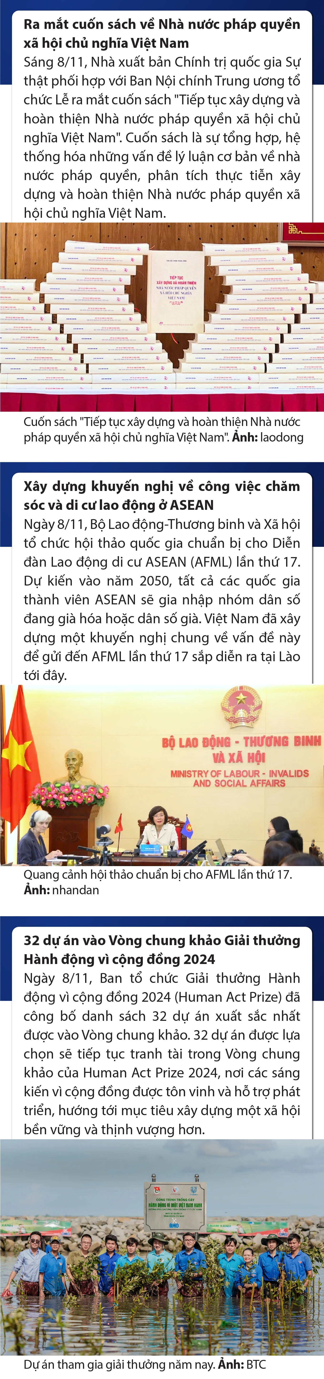 Sự kiện nổi bật trong nước, quốc tế ngày 8/11