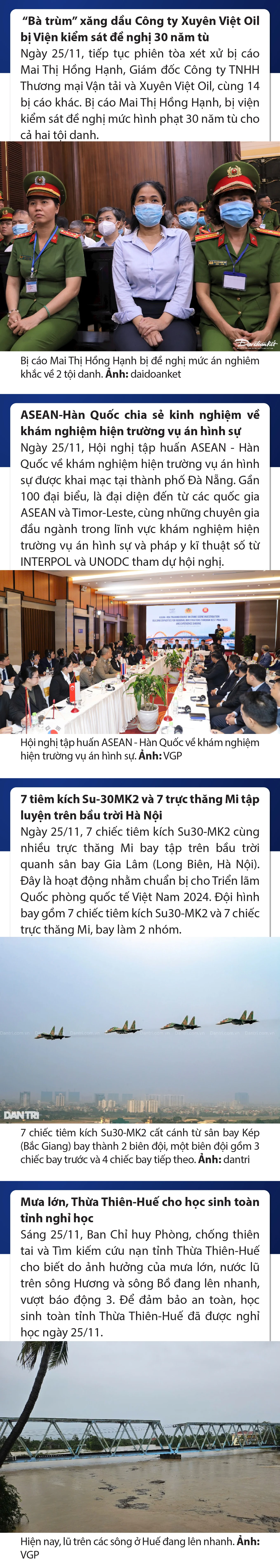 Sự kiện nổi bật trong nước, quốc tế ngày 25/11