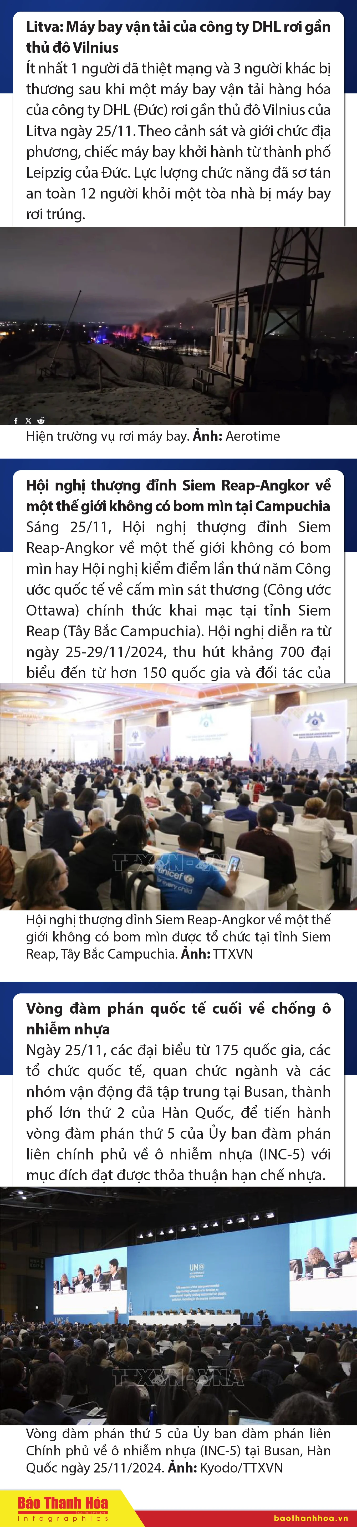 Sự kiện nổi bật trong nước, quốc tế ngày 25/11