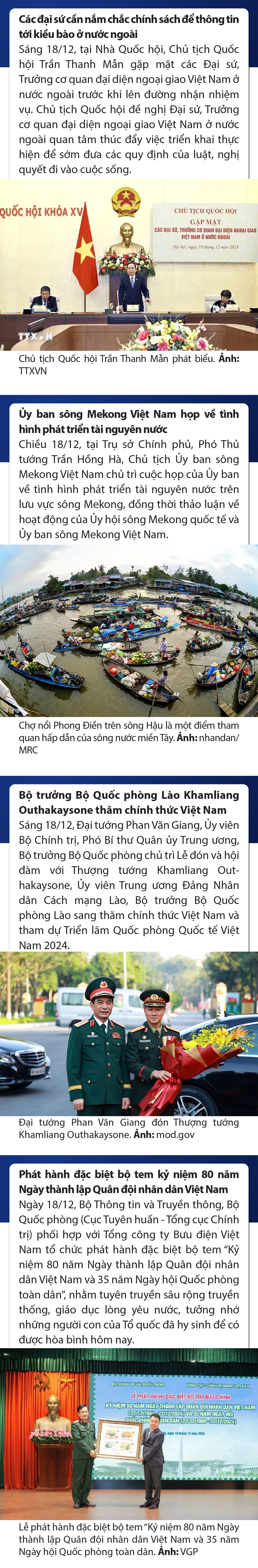 Sự kiện nổi bật trong nước, quốc tế ngày 18/12
