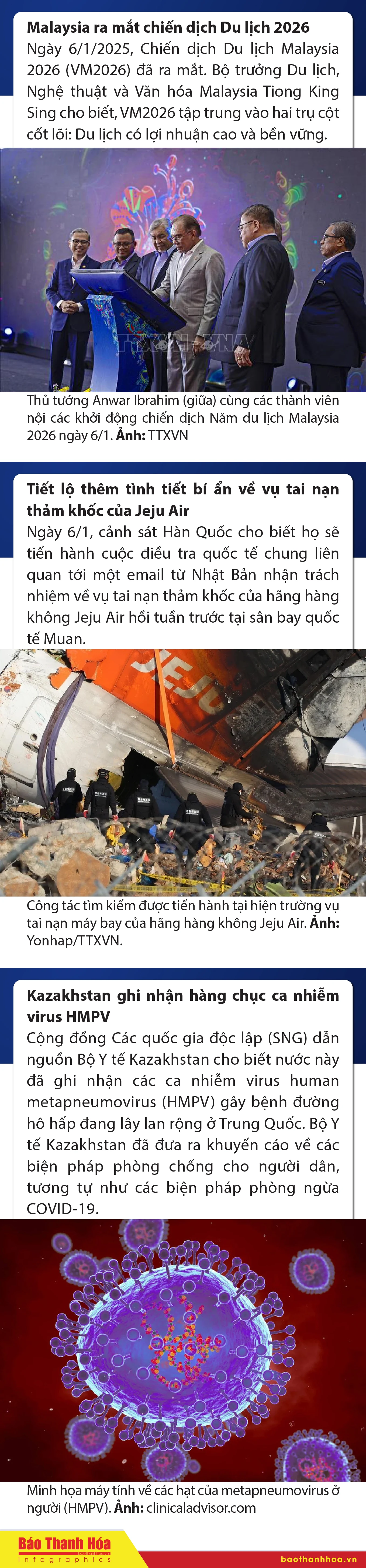 Sự kiện nổi bật trong nước, quốc tế ngày 6/1/2025