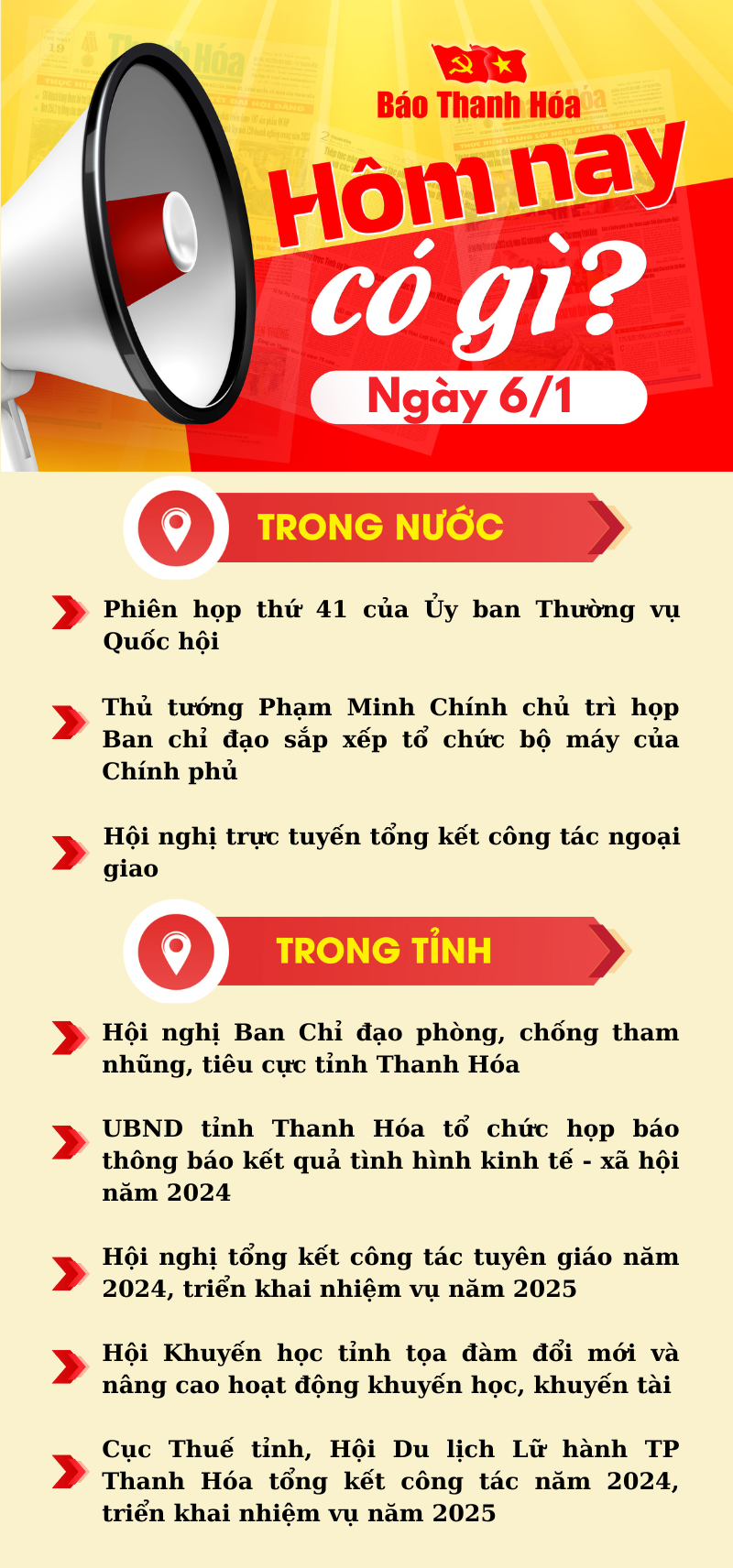 Hôm nay có gì? - Sự kiện nổi bật ngày 6/1/2025