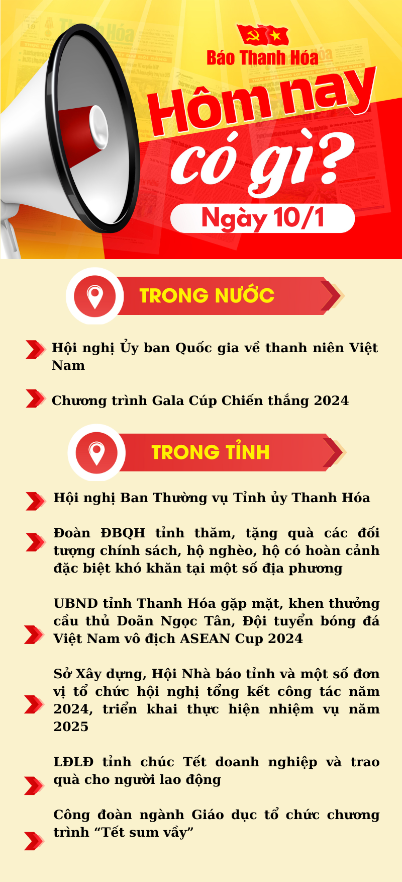 Hôm nay có gì? - Sự kiện nổi bật ngày 10/1/2025