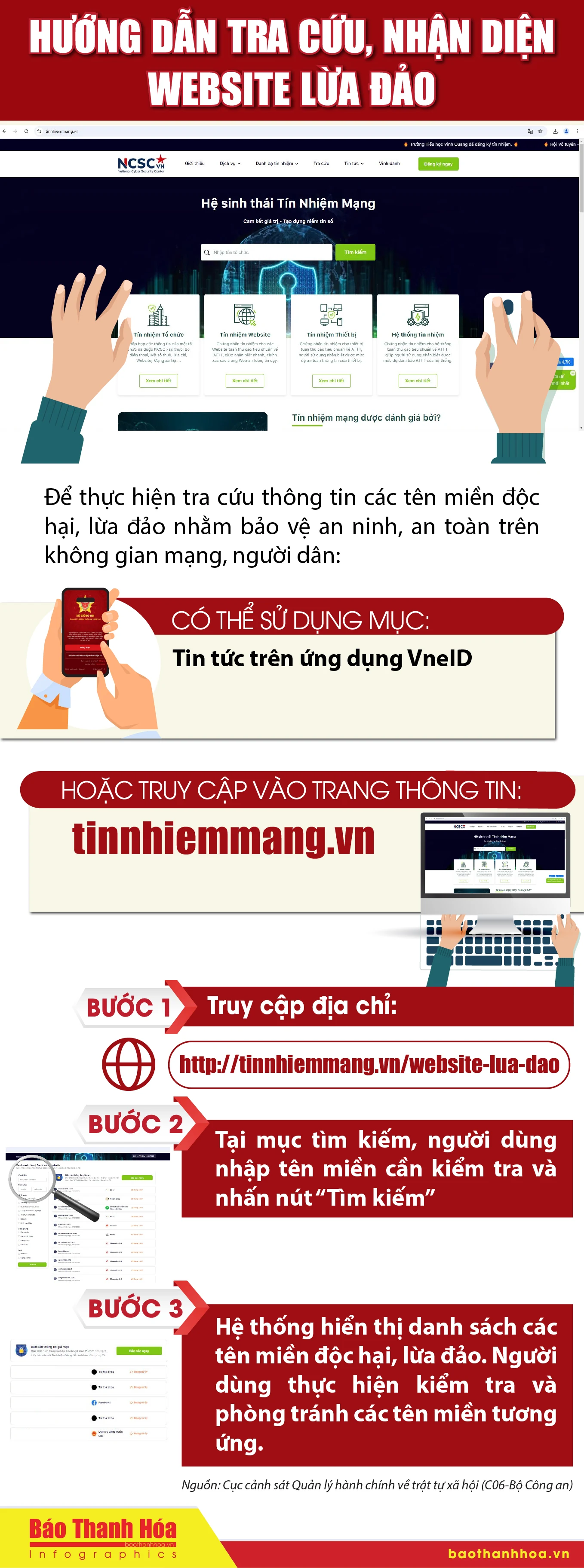 [Infographics] - Hướng dẫn tra cứu, nhận diện website lừa đảo