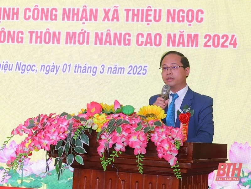 Thiệu Ngọc công bố quyết định công nhận xã đạt chuẩn nông thôn mới nâng cao