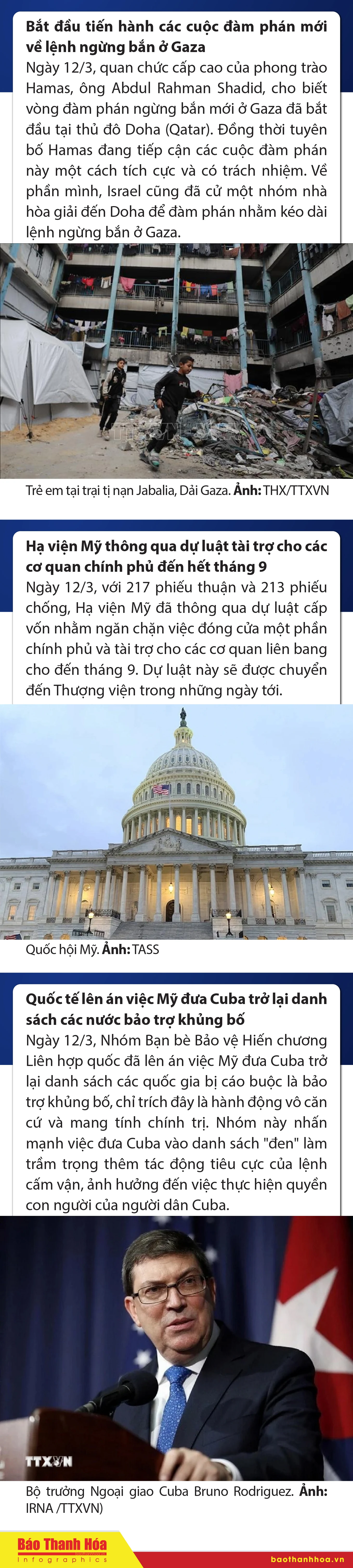 Sự kiện nổi bật trong nước, quốc tế ngày 12/3/2025