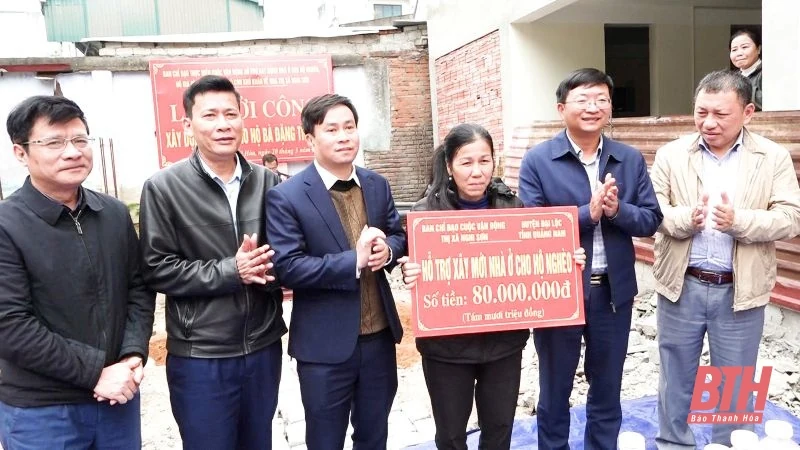 Thị xã Nghi Sơn khởi công xây dựng 3 ngôi nhà theo Chỉ thị số 22-CT/TU