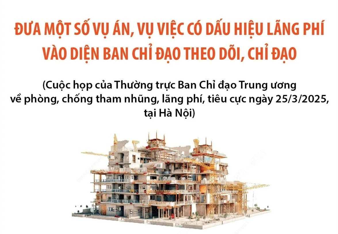 Đưa một số vụ án, vụ việc có dấu hiệu lãng phí vào diện Ban Chỉ đạo theo dõi