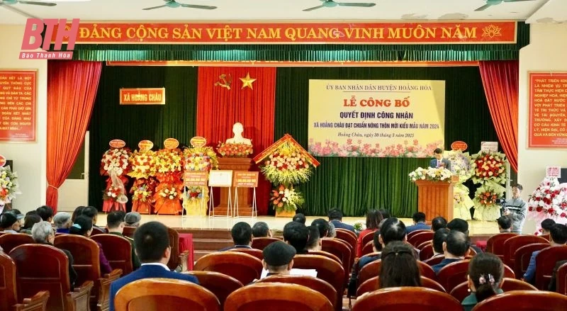 Hoằng Châu đón nhận quyết định công nhận xã đạt chuẩn NTM kiểu mẫu