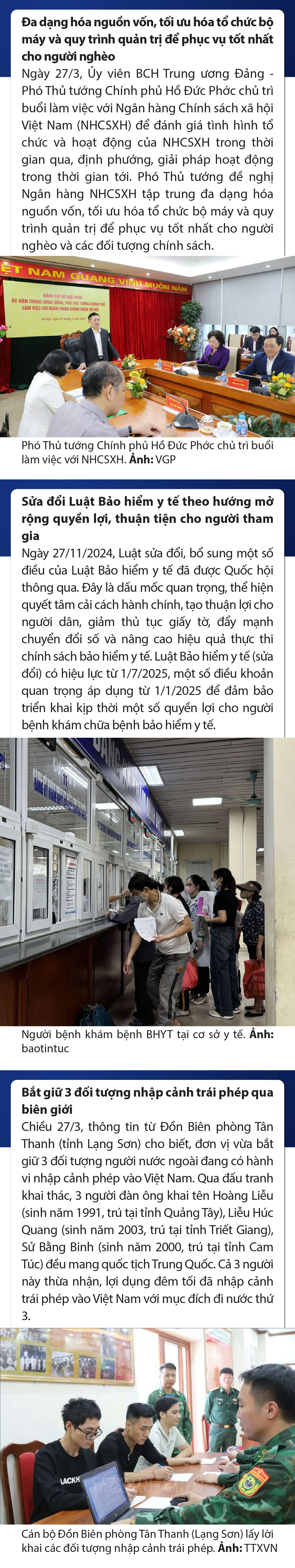 Sự kiện nổi bật trong nước, quốc tế ngày 27/3/2025