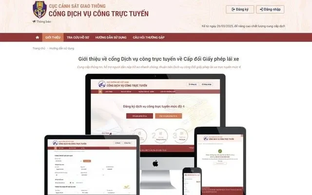 Bộ Công an vận hành trang thông tin mới cung cấp dịch vụ công về cấp, đổi giấy phép lái xe