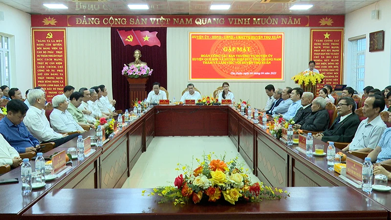 Huyện Thọ Xuân: Gặp mặt, làm việc với đoàn công tác huyện Quế Sơn, Hiệp Đức, tỉnh Quảng Nam