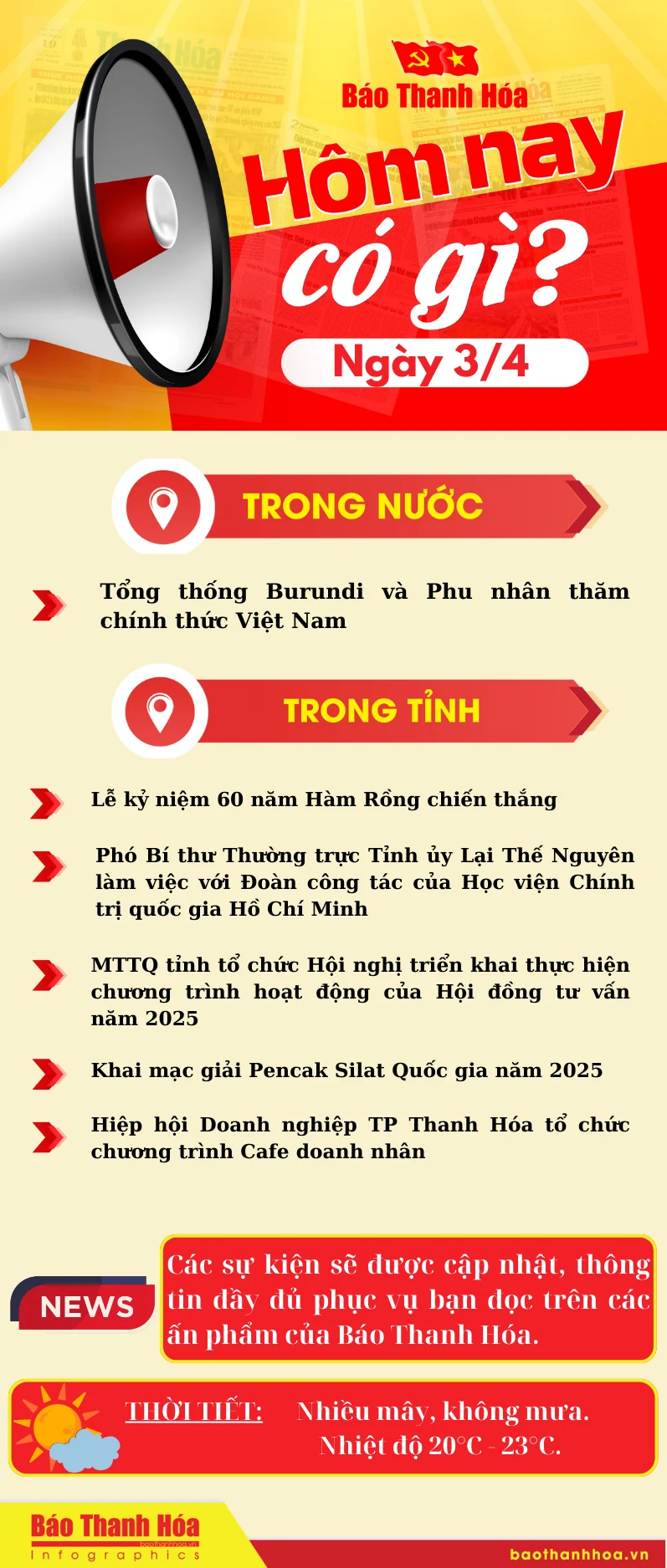 Hôm nay có gì? - Sự kiện nổi bật ngày 3/4/2025