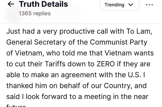 Tổng thống Hoa Kỳ: Cuộc điện đàm với Tổng Bí thư Tô Lâm rất “hiệu quả”