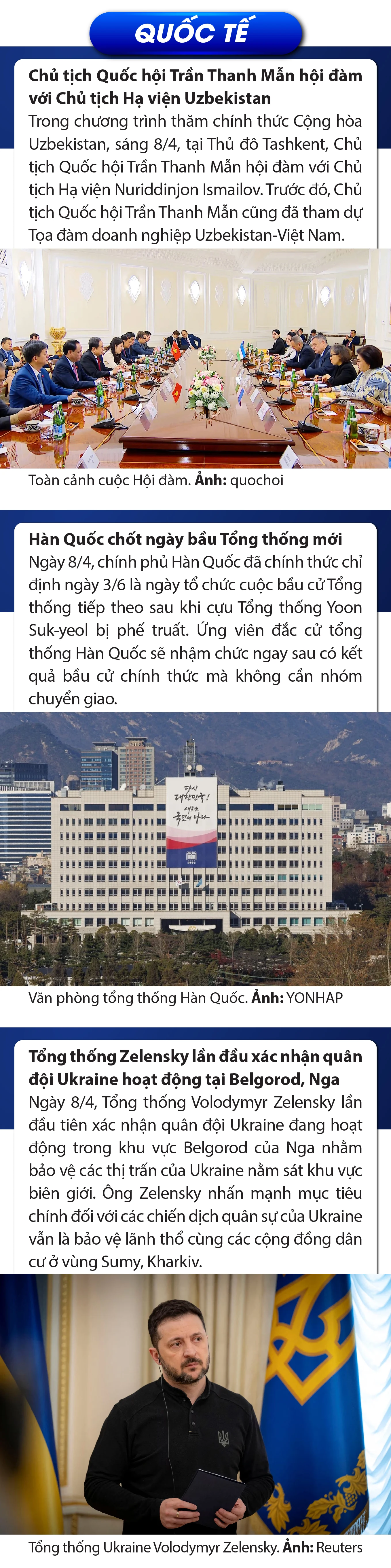 Sự kiện nổi bật trong nước, quốc tế ngày 8/4/2025