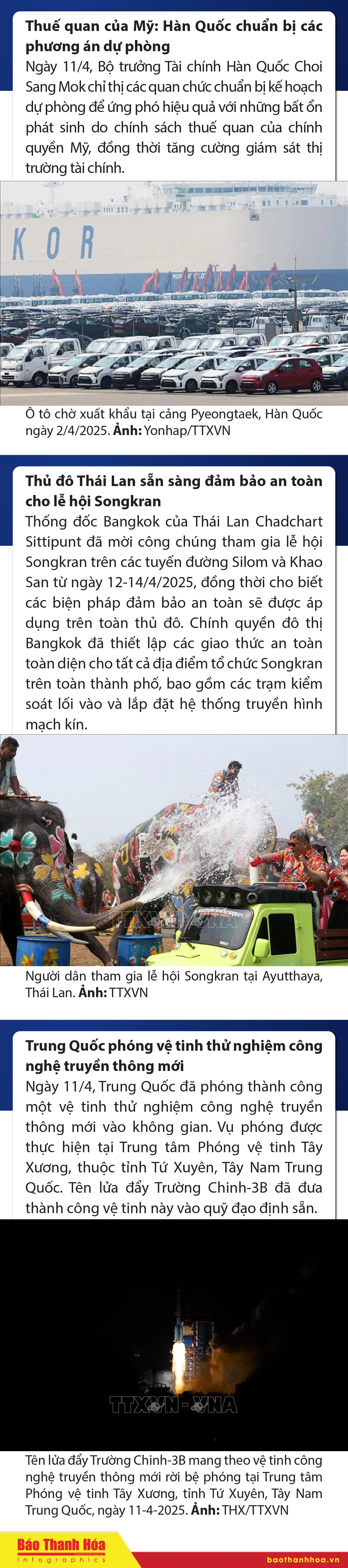 Sự kiện nổi bật trong nước, quốc tế ngày 11/4/2025