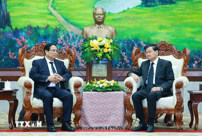 Thủ tướng Phạm Minh Chính dự Lễ truy điệu đồng chí Khamtay Siphandone