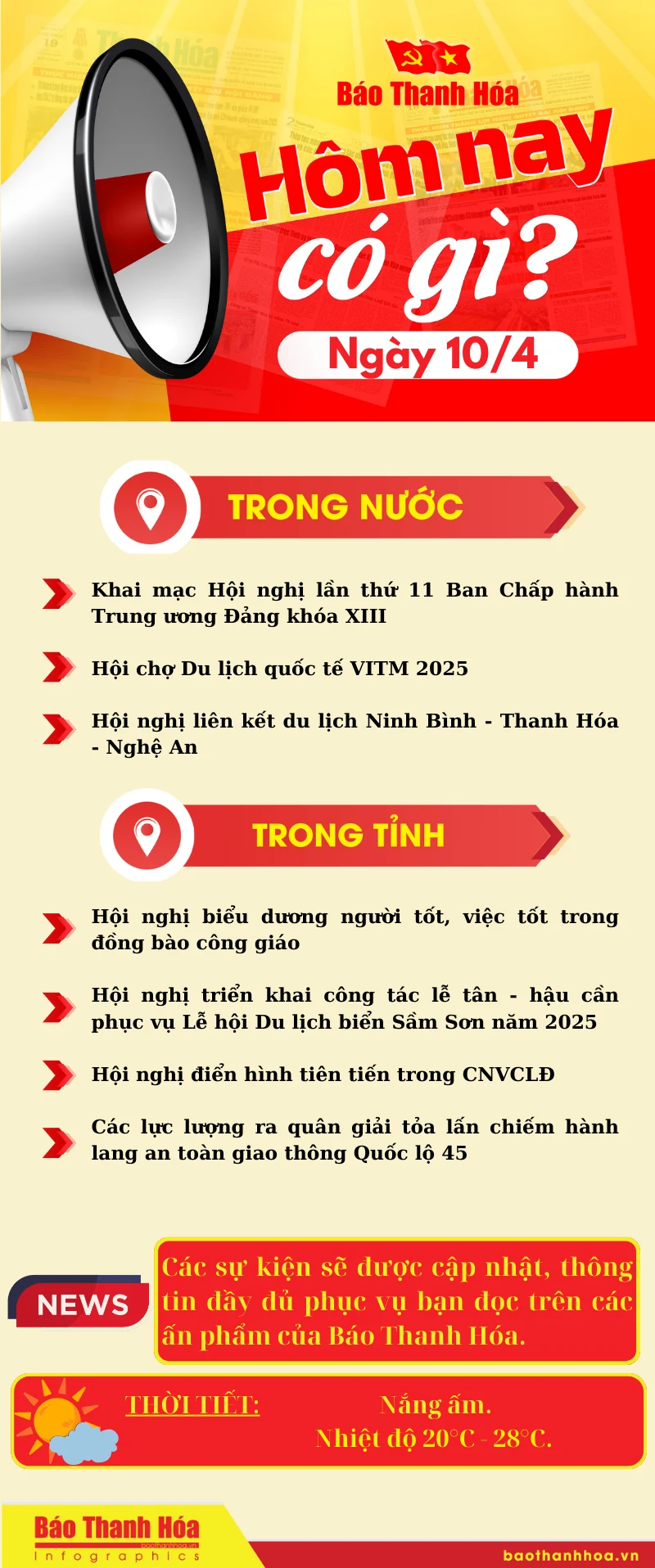 Hôm nay có gì? - Sự kiện nổi bật ngày 10/4/2025