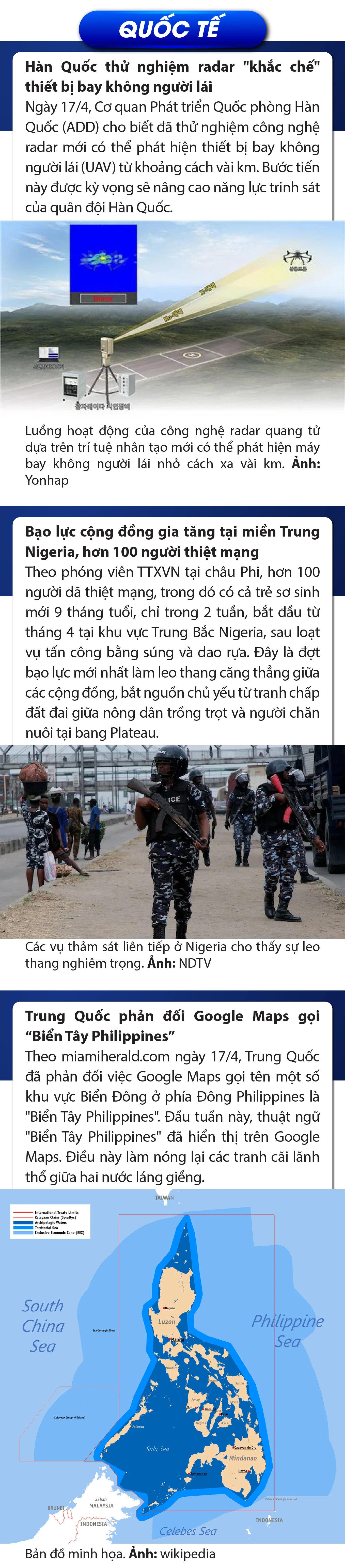 Sự kiện nổi bật trong nước, quốc tế ngày 17/4/2025