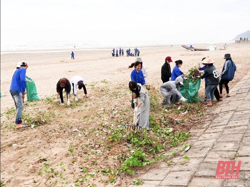 Hơn 600 người tham gia tổng vệ sinh môi trường tại Khu du lịch biển Hải Hòa