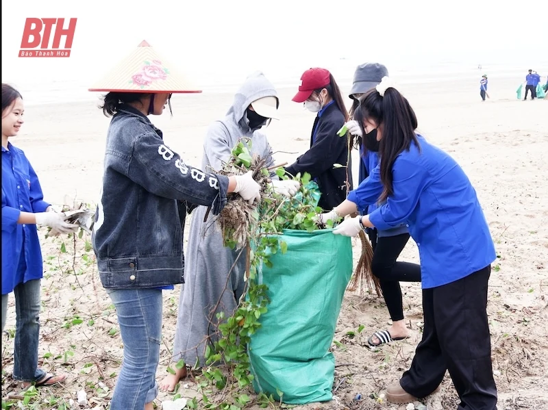 Hơn 600 người tham gia tổng vệ sinh môi trường tại Khu du lịch biển Hải Hòa