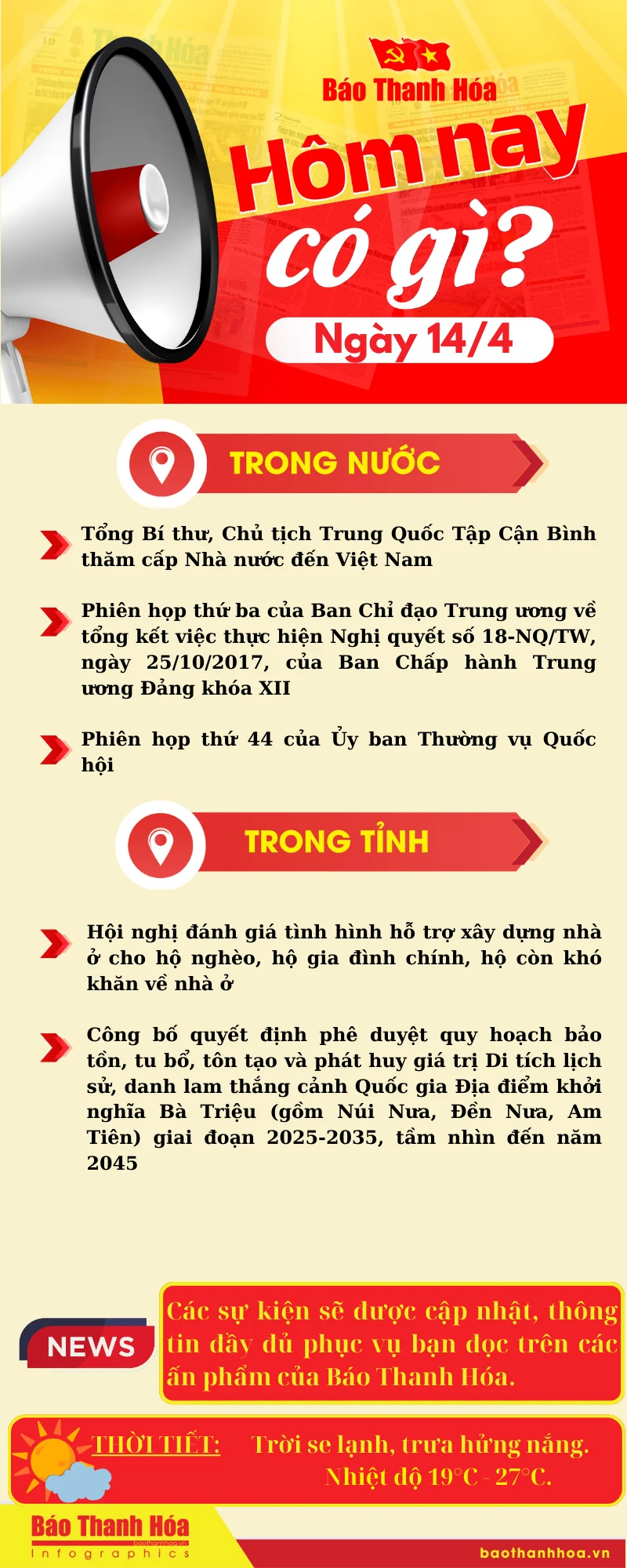 Hôm nay có gì? - Sự kiện nổi bật ngày 14/4/2025