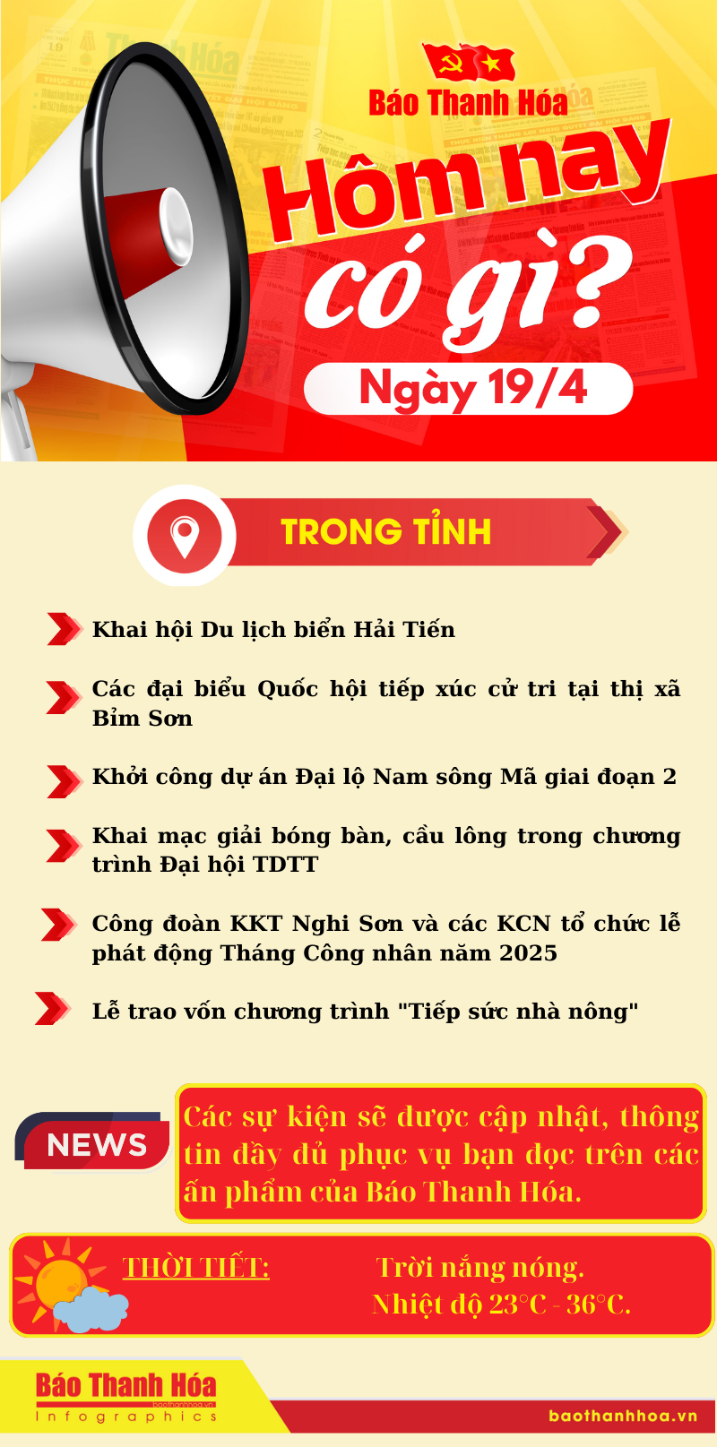 Hôm nay có gì? - Sự kiện nổi bật ngày 19/4/2025