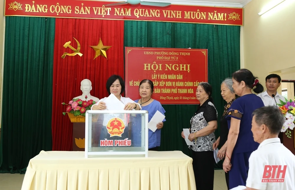 Chủ tịch UBND tỉnh Đỗ Minh Tuấn dự hội nghị lấy ý kiến Nhân dân về việc sắp xếp đơn vị hành chính cấp xã trên địa bàn thành phố Thanh Hóa