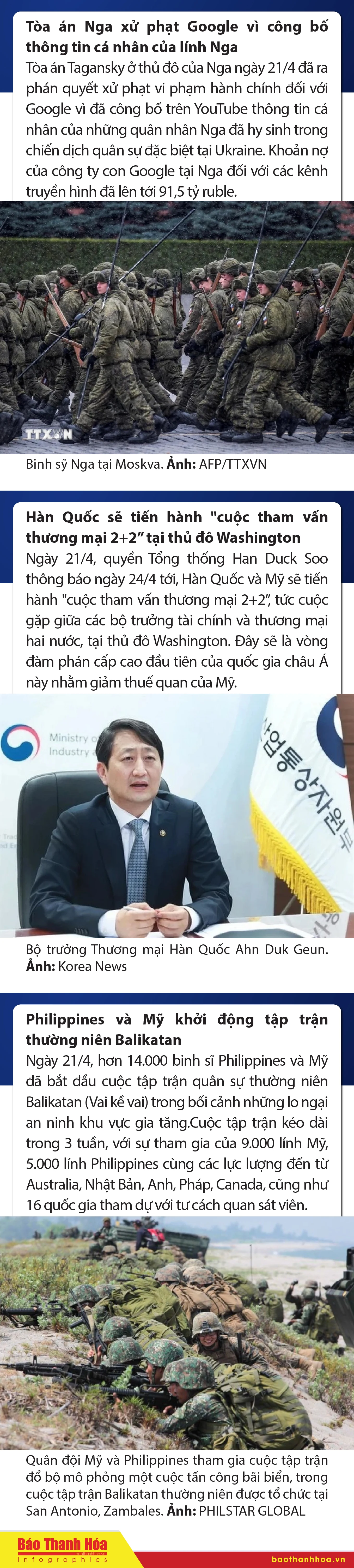 Sự kiện nổi bật trong nước, quốc tế ngày 21/4/2025