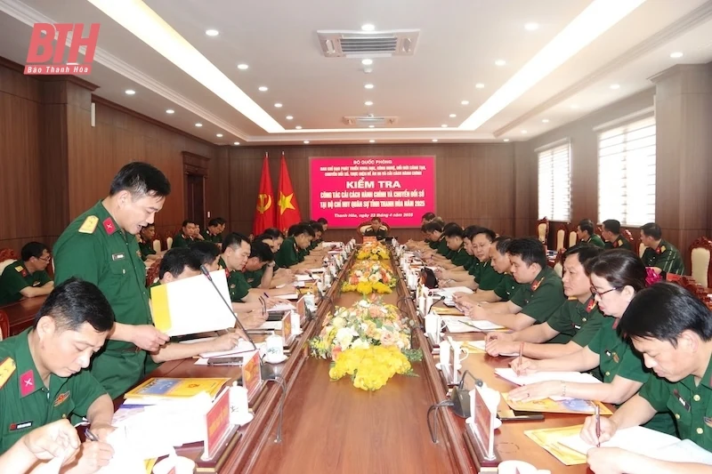 Bộ Quốc phòng kiểm tra công tác cải cách hành chính, chuyển đổi số tại Bộ CHQS tỉnh Thanh Hóa