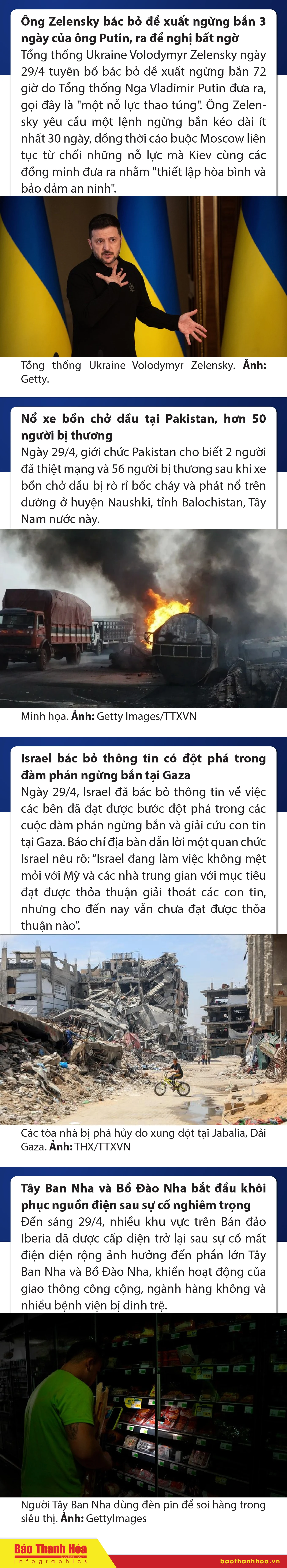 Sự kiện nổi bật trong nước, quốc tế ngày 29/4/2025