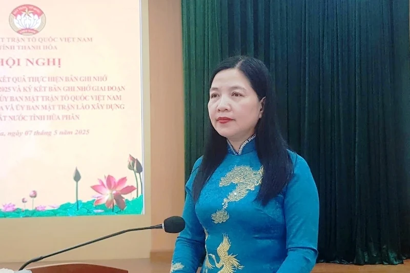 Mặt trận 2 tỉnh Thanh Hóa – Hủa Phăn ký kết bản ghi nhớ giai đoạn 2025-2027