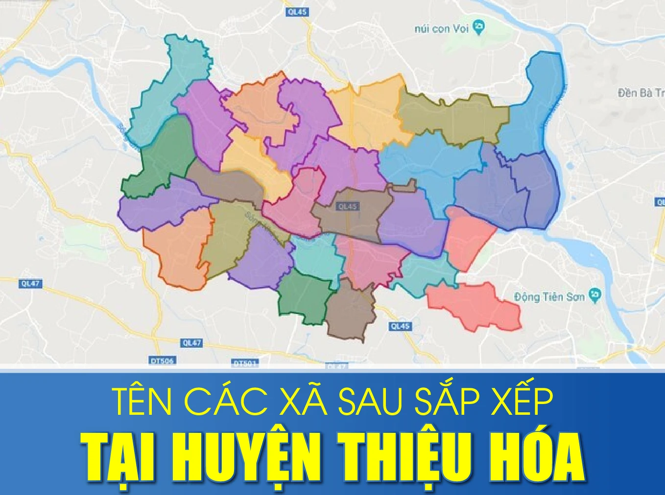 Tên các xã sau sắp xếp tại huyện Thiệu Hóa