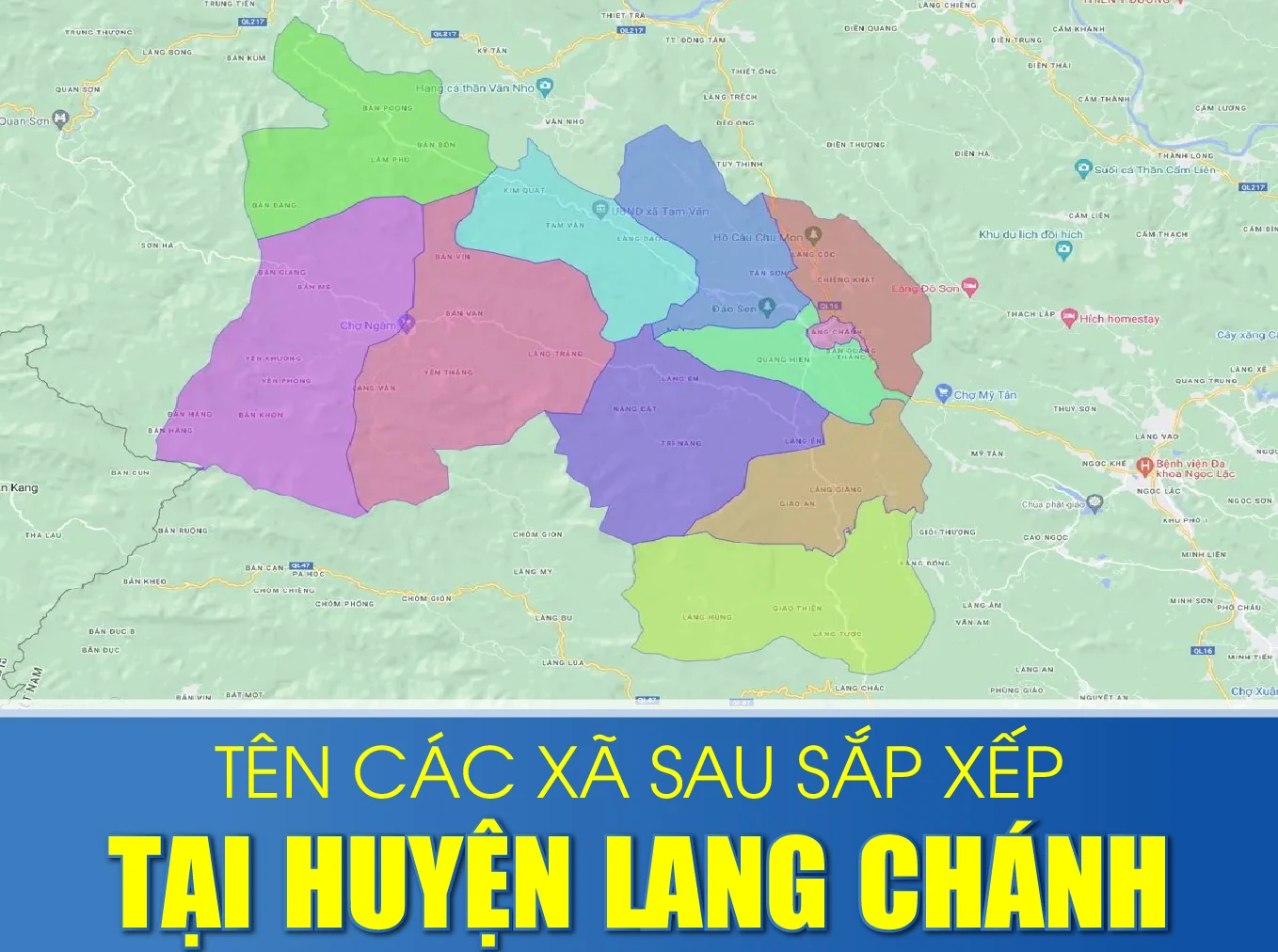 Tên các xã sau sắp xếp tại huyện Lang Chánh